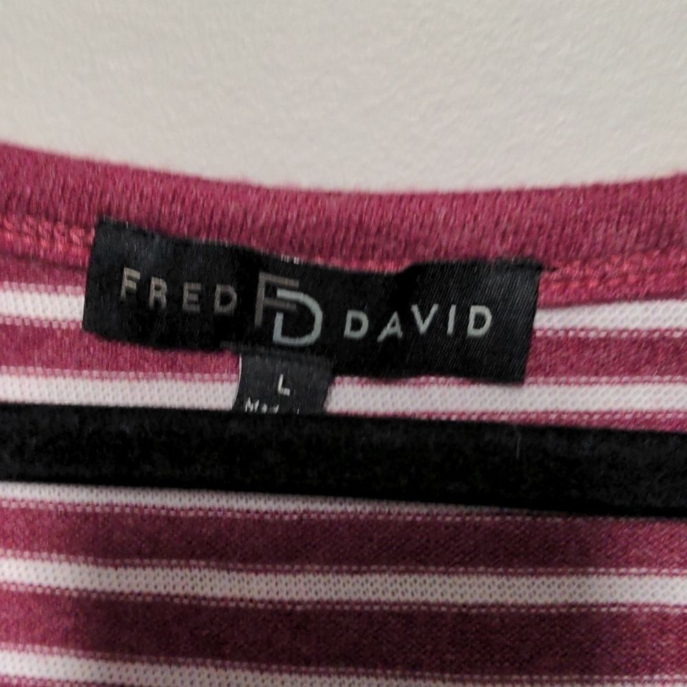 Fred David Red and White Striped Sweater NWT - Picture 3 of 5